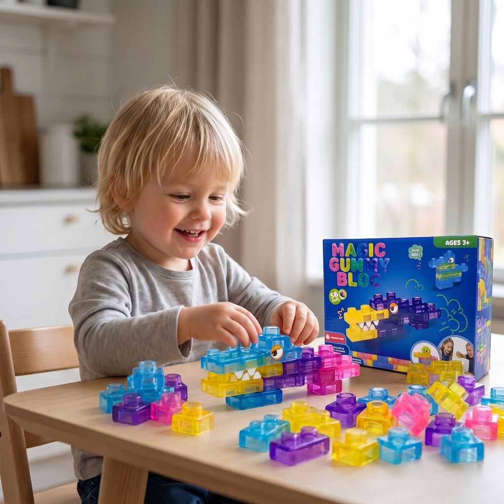 Säkra och Mjuka Squishy-Gelébyggklossar för Barn