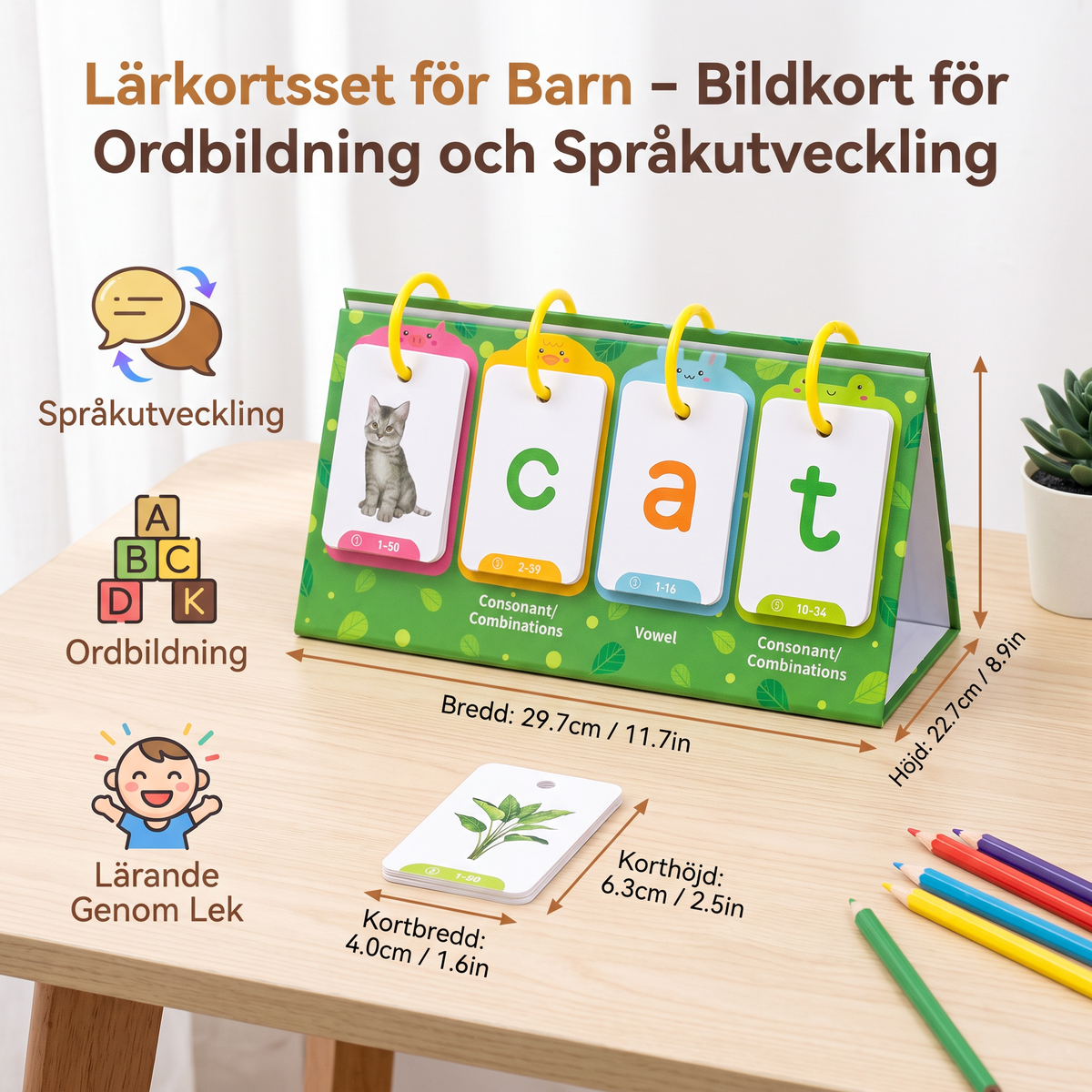 Lärkortsset för Barn – Bildkort för Ordbildning och Språkutveckling