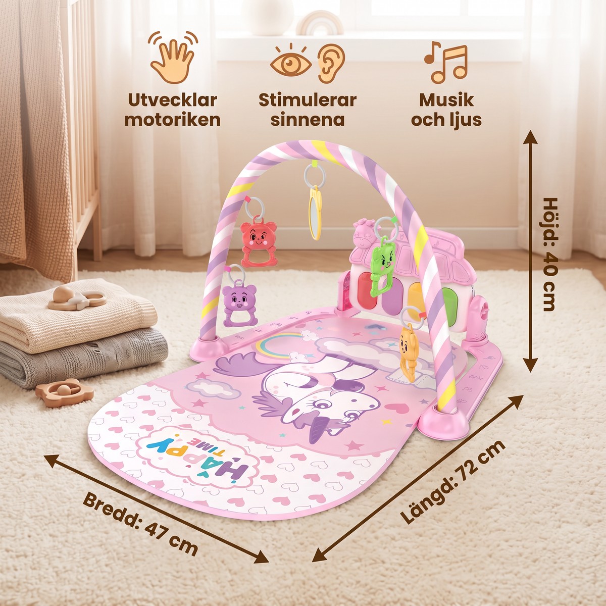 Interaktivt Baby-Pedal-Piano – Motorik- och Sensorik-Leksak