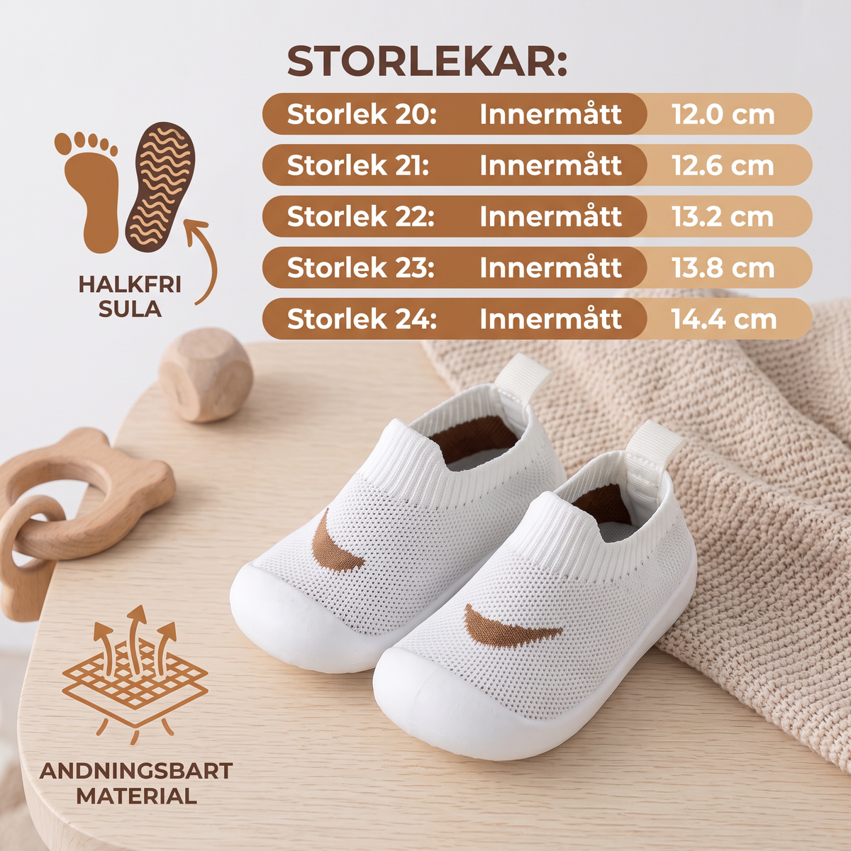 Sommar Babyskor med Halkfri Sula och Andningsbart Material