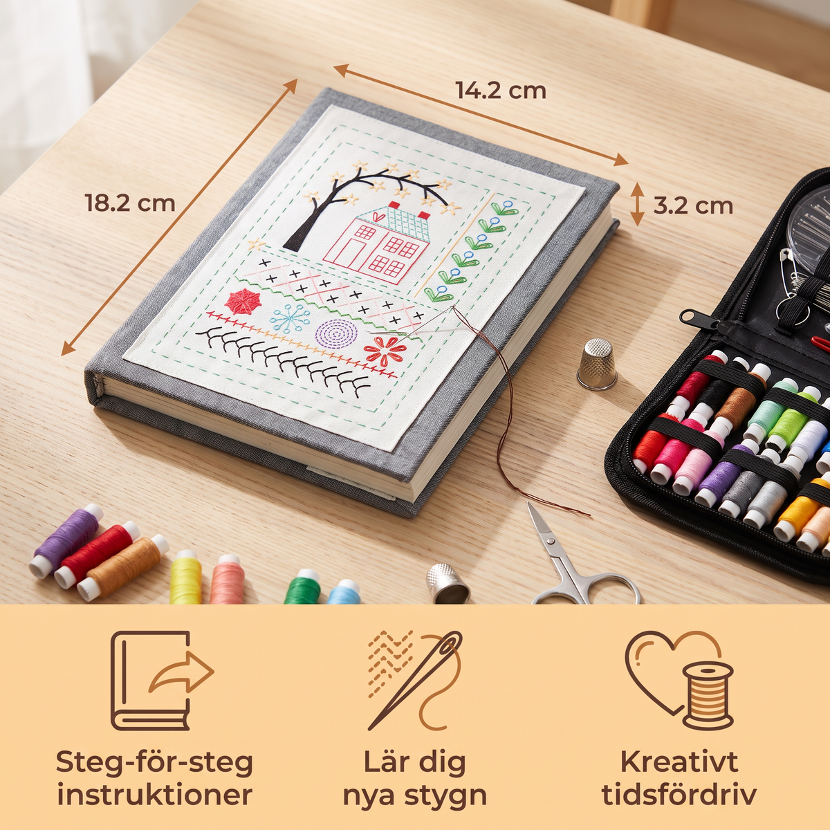Broderibok Med Steg-för-Steg-Stygninstruktioner