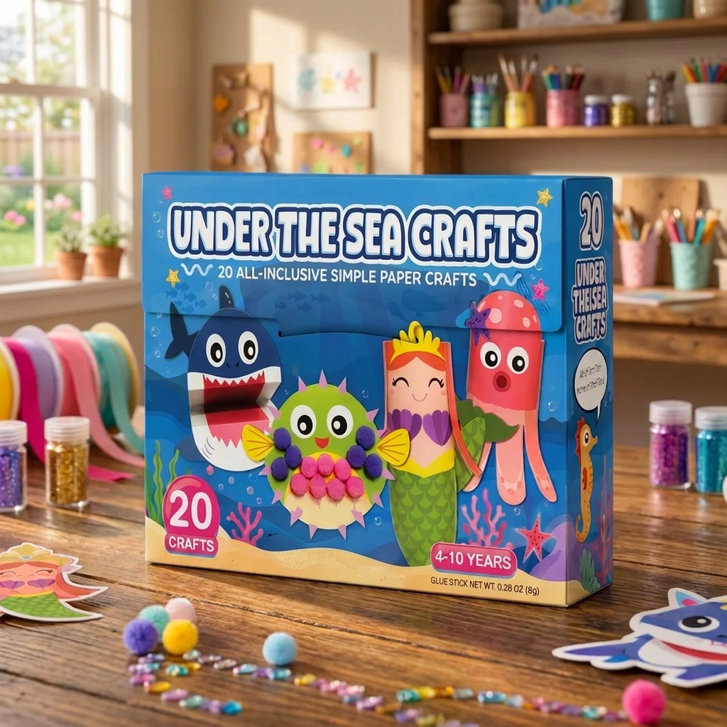 Pysselset i Papper för Barn – 20 Enkla DIY Pysselprojekt för Barn 3–10 År med Limstift, Tejp och Kuvert