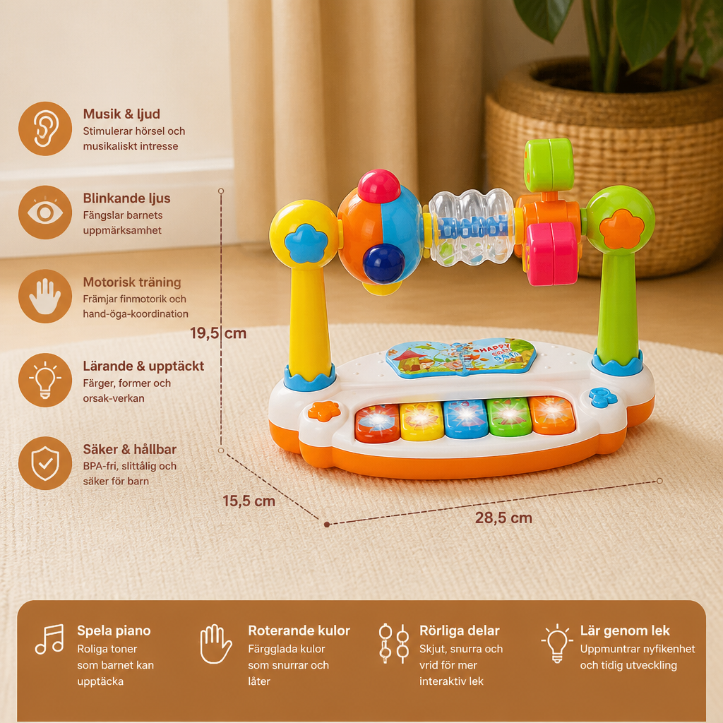 Musikalisk 5-i-1-Leksak För Bebisars Lärande