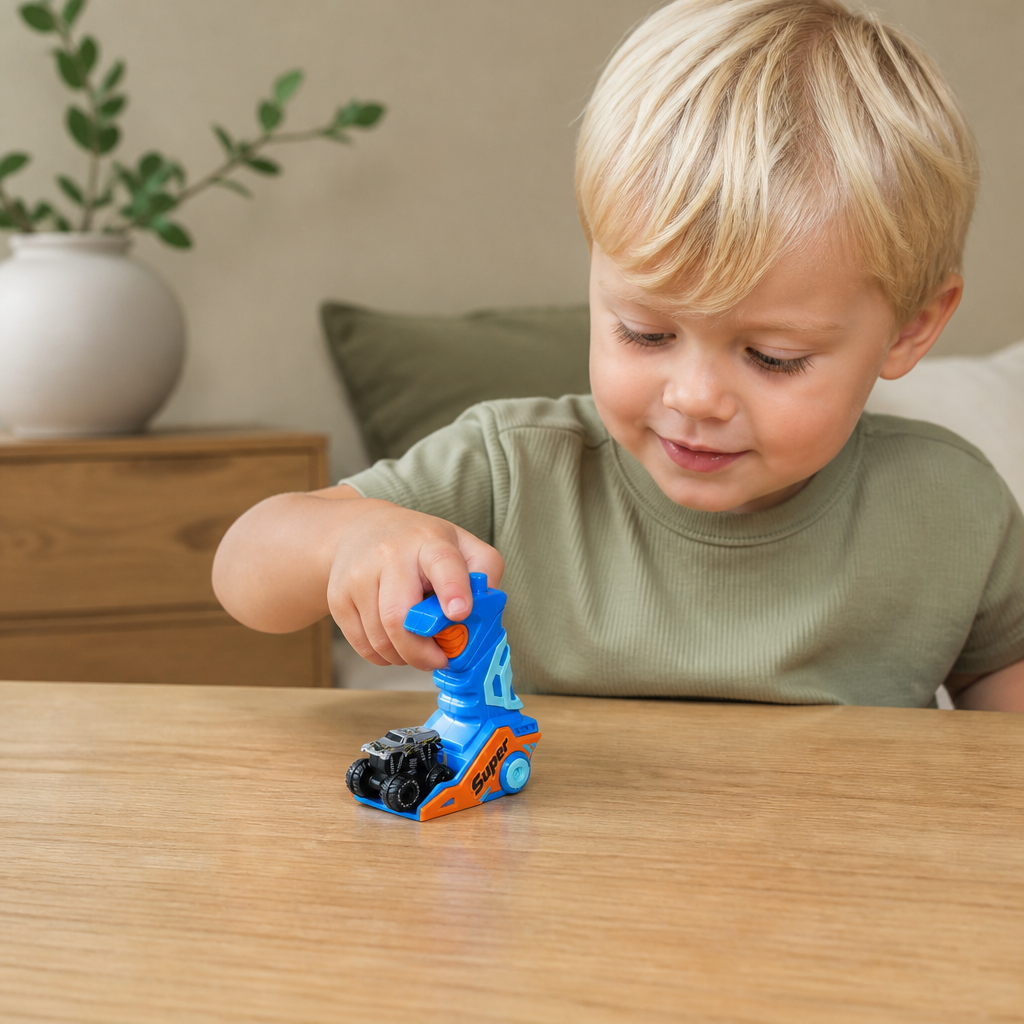 Enklicksmonstertruckskastare med hjälm- och handtagsdesign