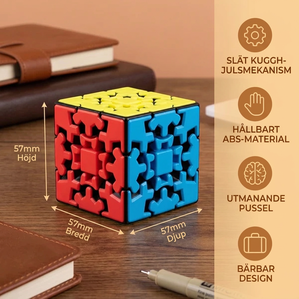 Kugghjulskub 3×3×3 – Mekaniskt Logikspel