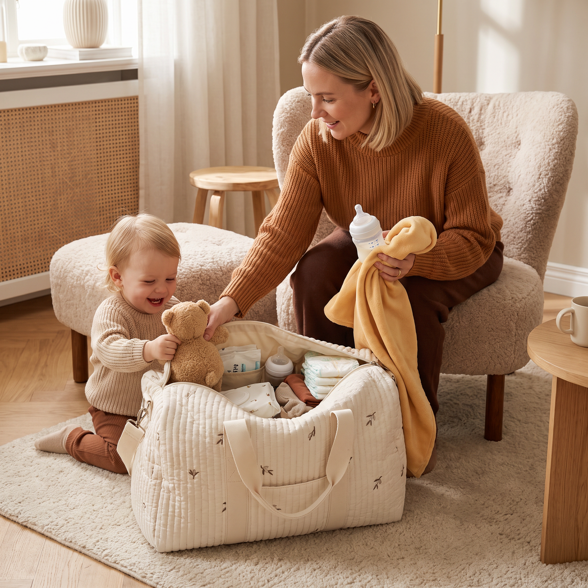 Stor mammaväska för baby – plats för allt mammor behöver!
