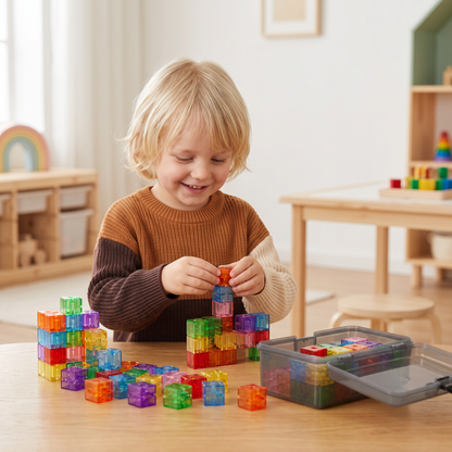 Montessori Kubbyggsats För Barn