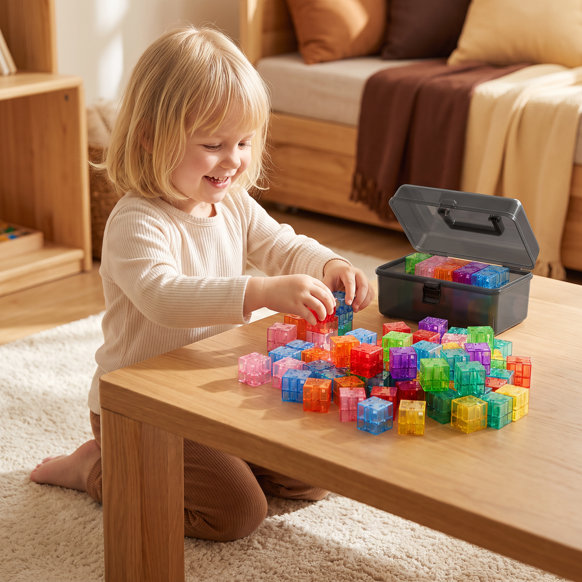 Montessori Kubbyggsats För Barn