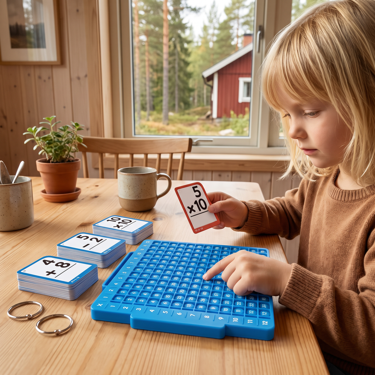 Matematiska lärkort med räknebräda – Addition, subtraktion, multiplikation och division