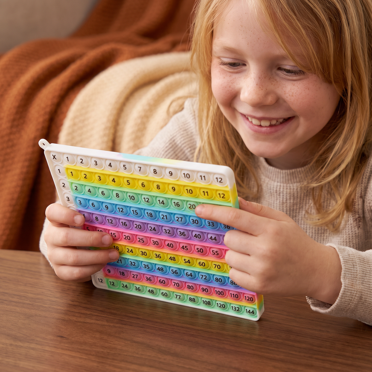 Rainbow Pop Math – Lärleksak för Multiplikation med Fidget-Effekt
