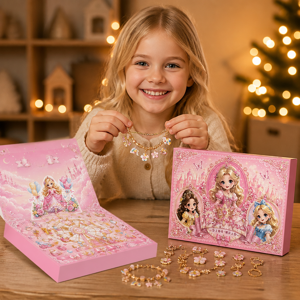Prinsess-DIY-adventskalender för att skapa smycken och armband