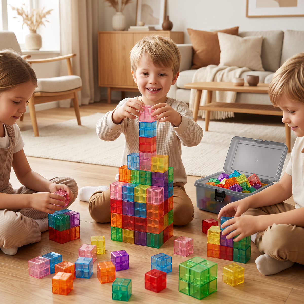 Montessori Kubbyggsats För Barn