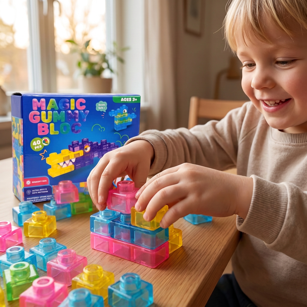 Säkra och Mjuka Squishy-Gelébyggklossar för Barn