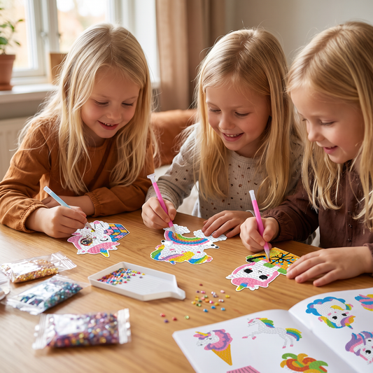 Klistermärken med diamantmålning för barn
