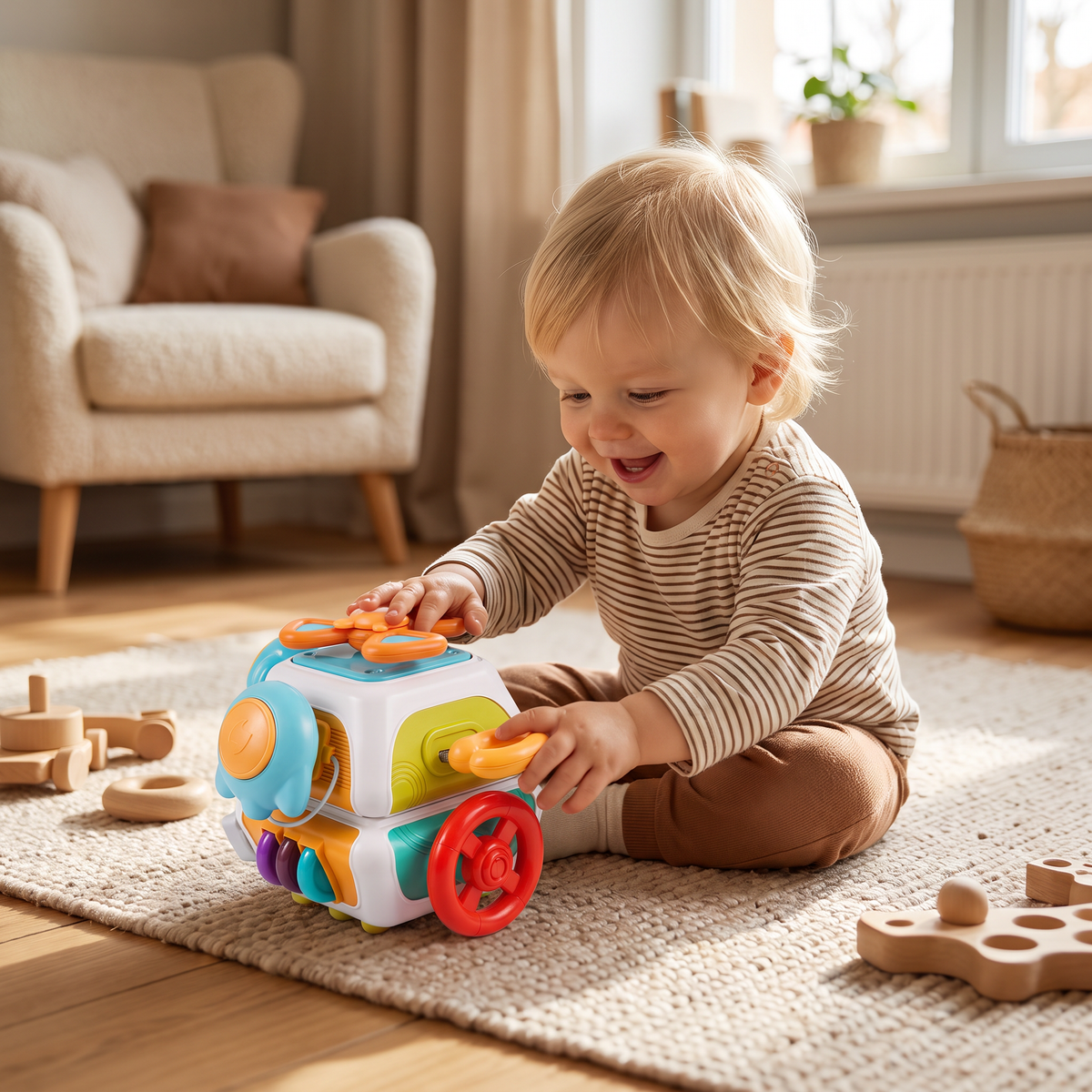 Montessori 22-i-1 Aktivitetskub för Småbarn – Leksak för Motorik och Utforskande