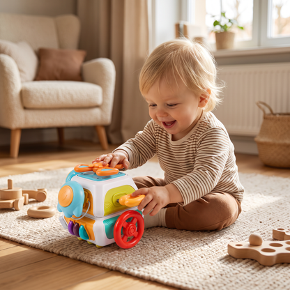 Montessori 22-i-1 Aktivitetskub för Småbarn – Leksak för Motorik och Utforskande