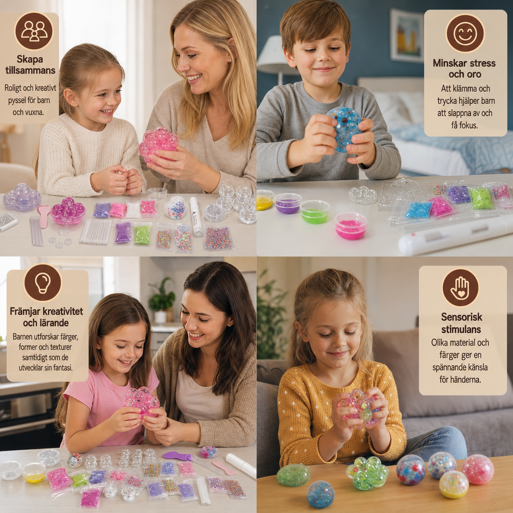 DIY-kit för att Göra Stressbollar för Barn – Skapa Dina Egna Squishy- och Sensorikbollar