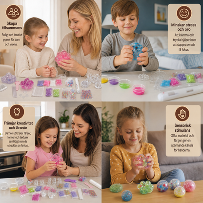 DIY-kit för att Göra Stressbollar för Barn – Skapa Dina Egna Squishy- och Sensorikbollar