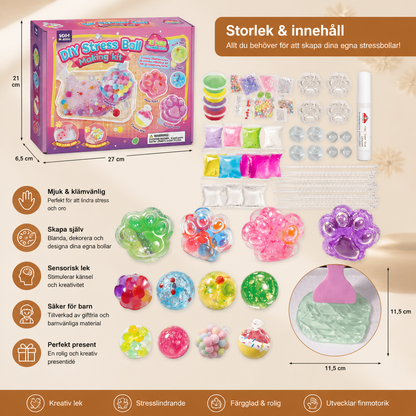 DIY-kit för att Göra Stressbollar för Barn – Skapa Dina Egna Squishy- och Sensorikbollar