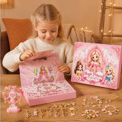 Prinsess-DIY-adventskalender för att skapa smycken och armband