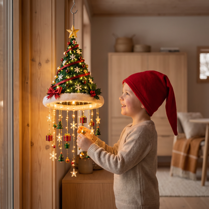 Julbelysning med Tomteluvor och LED-ljusslinga