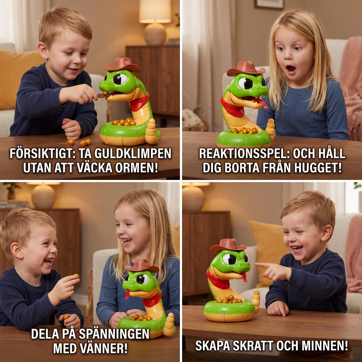 Interaktiv skallerormsleksak – Spännande reaktionsspel för barn