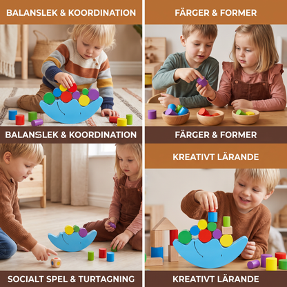 Färgglad stapelleksak – pedagogisk leksak för barn med färger och former