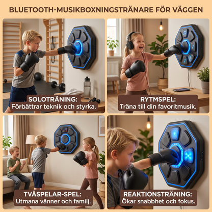 Bluetooth-musikboxningstränare för väggen – Interaktivt boxningsmål med ljus och ljud