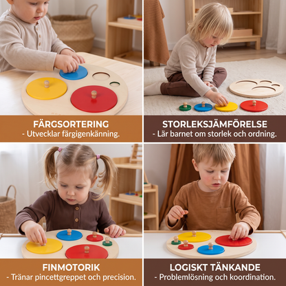 Montessori Träpussel Med Former – Pedagogisk Leksak För Sortering Av Geometri Och Färger För Barn