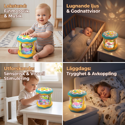 Interaktiv musikleksak med ljus – Montessori-sensorleksak med lugnande vaggvisor