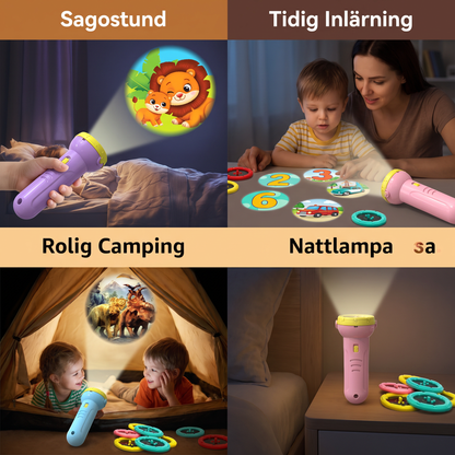 Projektorficklampa för Barn – Sagoprojektor för Lärande och Rolig Lek
