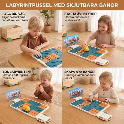 Labyrintpussel med Skjutbara Banor