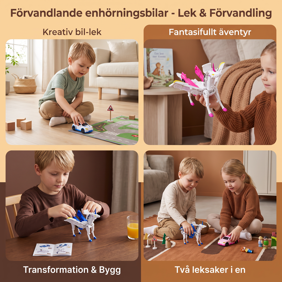 Förvandlande enhörningsbilar