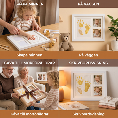 DIY-kit för barn med minnesram för handavtryck – handavtryck och fotovisning