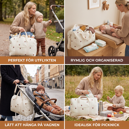 Stor mammaväska för baby – plats för allt mammor behöver!
