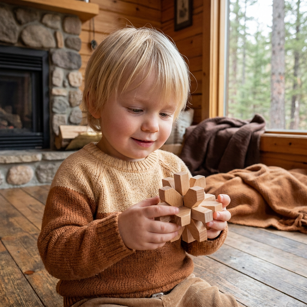 Montessori 3D Trä-Lärpussel Med Kluringar