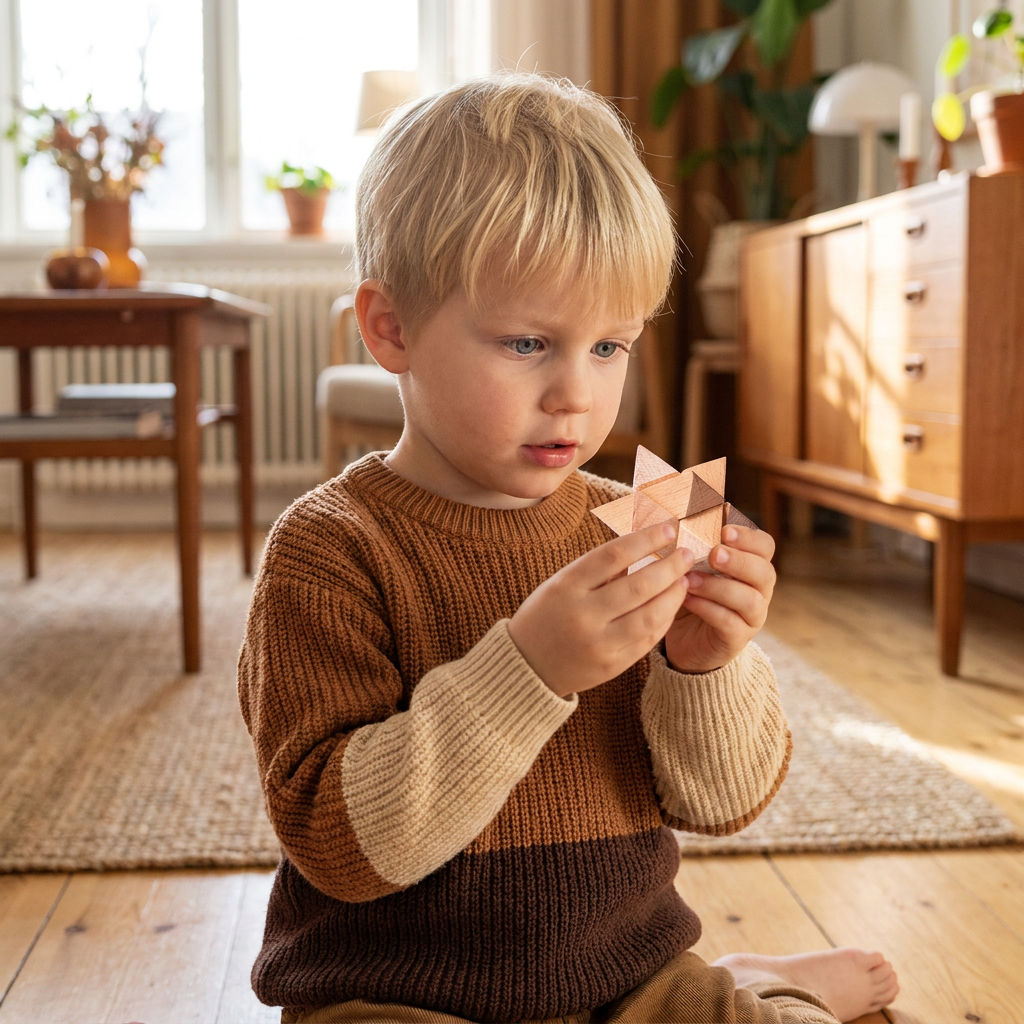 Montessori 3D Trä-Lärpussel Med Kluringar