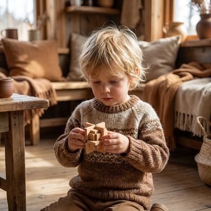 Montessori 3D Trä-Lärpussel Med Kluringar