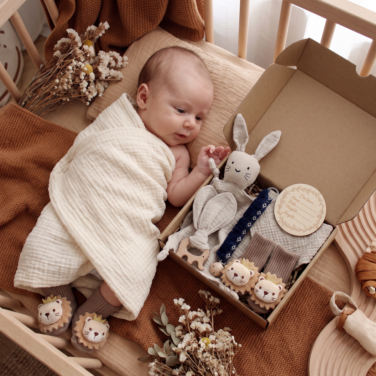 6-delat presentset för nyfödda – baby startpaket