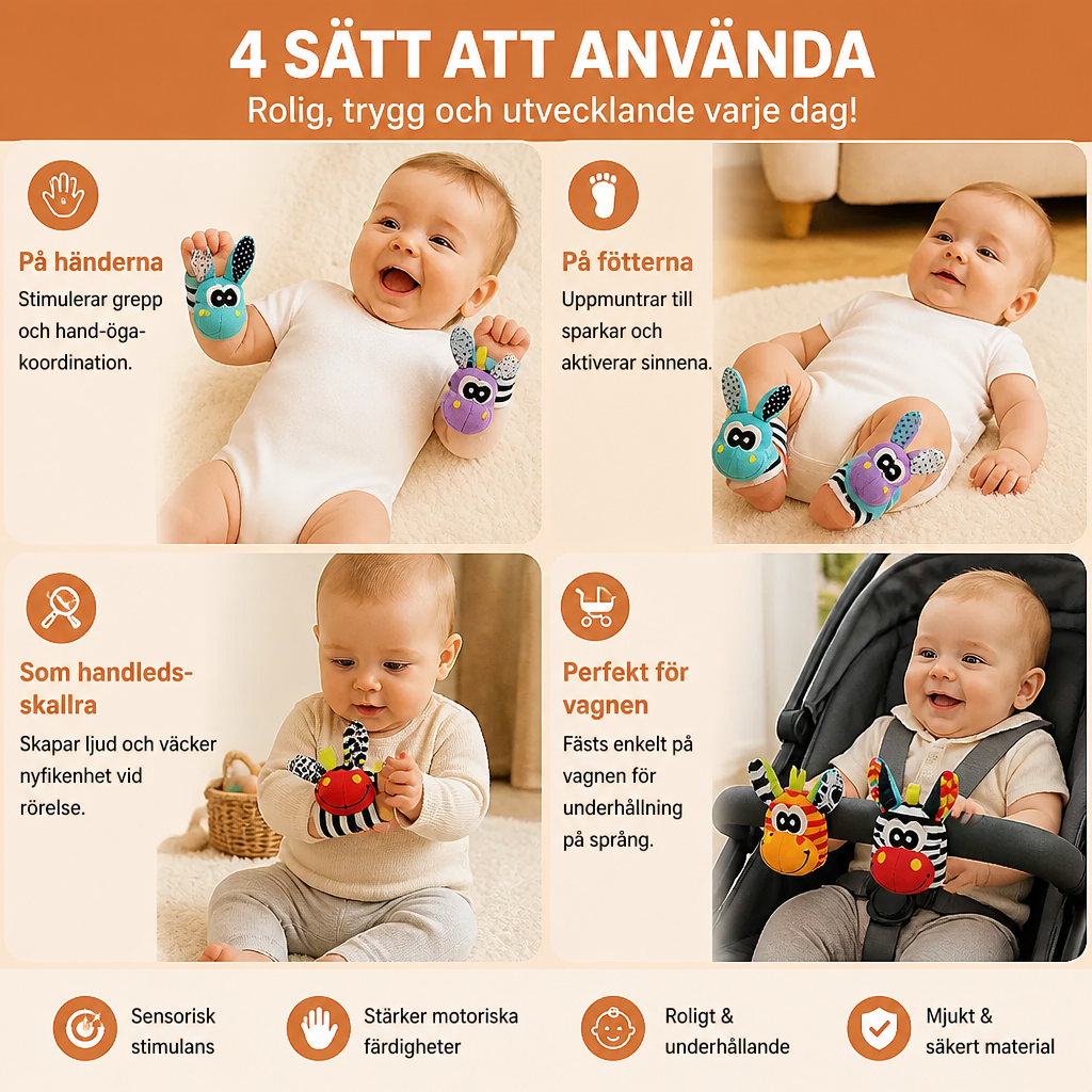 Sensoriska Mjuka Strumpor Och Armband För Bebisar
