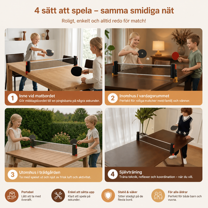 Justerbart Bordtennisset – Passar På Alla Bord!