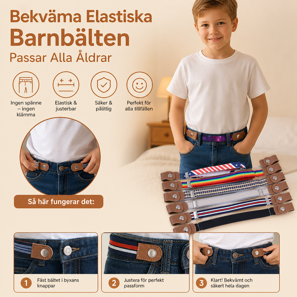 Bekväma Elastiska Barnbälten – Passar Alla Åldrar