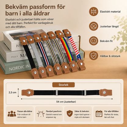 Bekväma Elastiska Barnbälten – Passar Alla Åldrar