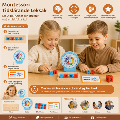 Pedagogisk Montessori Tidslärande Leksak