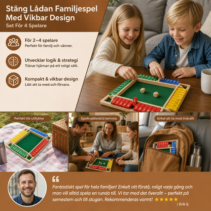 Stäng Lådan Familjespel Med Vikbar Design – Set För 4 Spelare