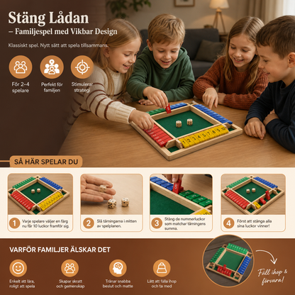 Stäng Lådan Familjespel Med Vikbar Design – Set För 4 Spelare
