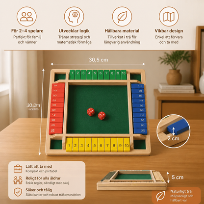 Stäng Lådan Familjespel Med Vikbar Design – Set För 4 Spelare