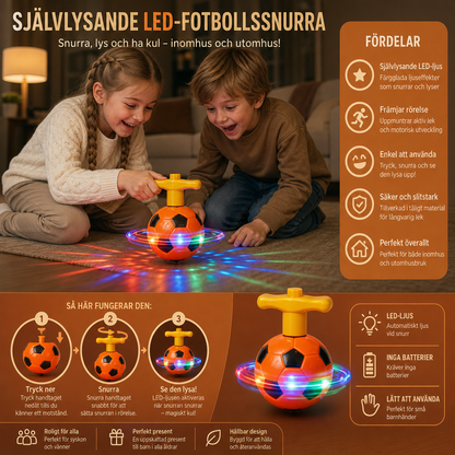 Självlysande LED-fotbollssnurra