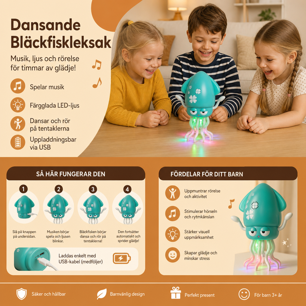 Dansande Bläckfiskleksak För Barn