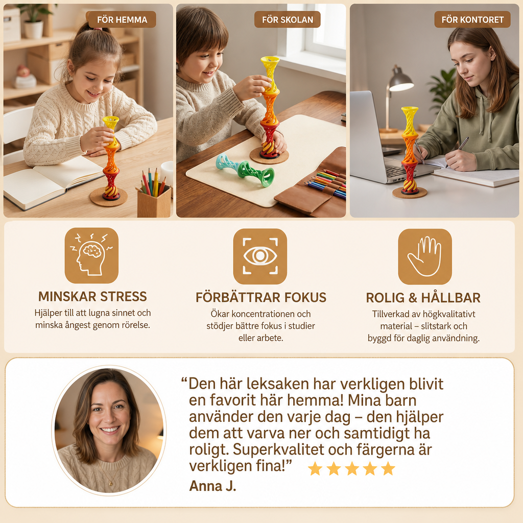 3D Spiral Fidget Toy – Rotationsbart Antistress Skrivbordsspel